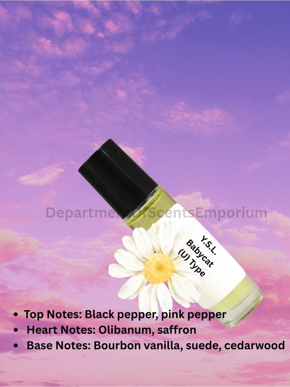 YSL Babycat (U) Type 1/3 Oz Glass Roll-On Long Lasting Fragrance Oil